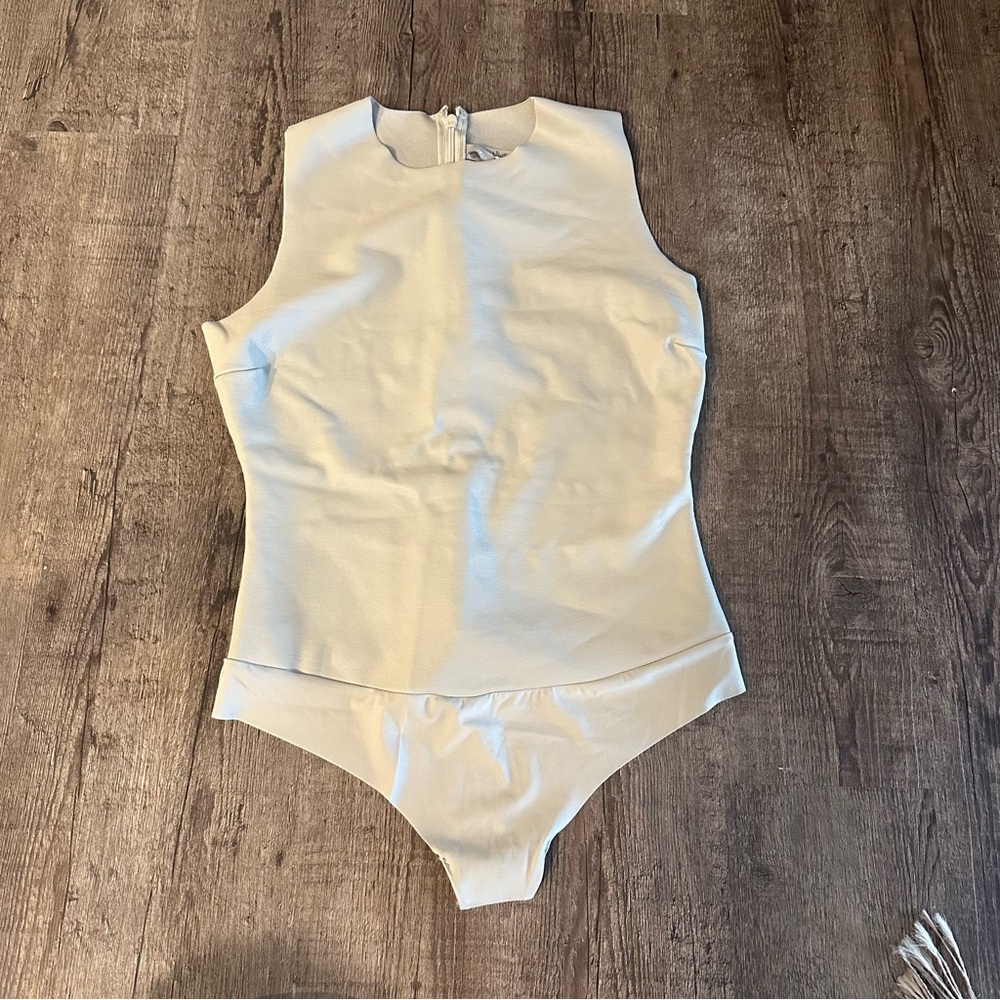 Skims Faux Leather Sleeveless Bodysuit